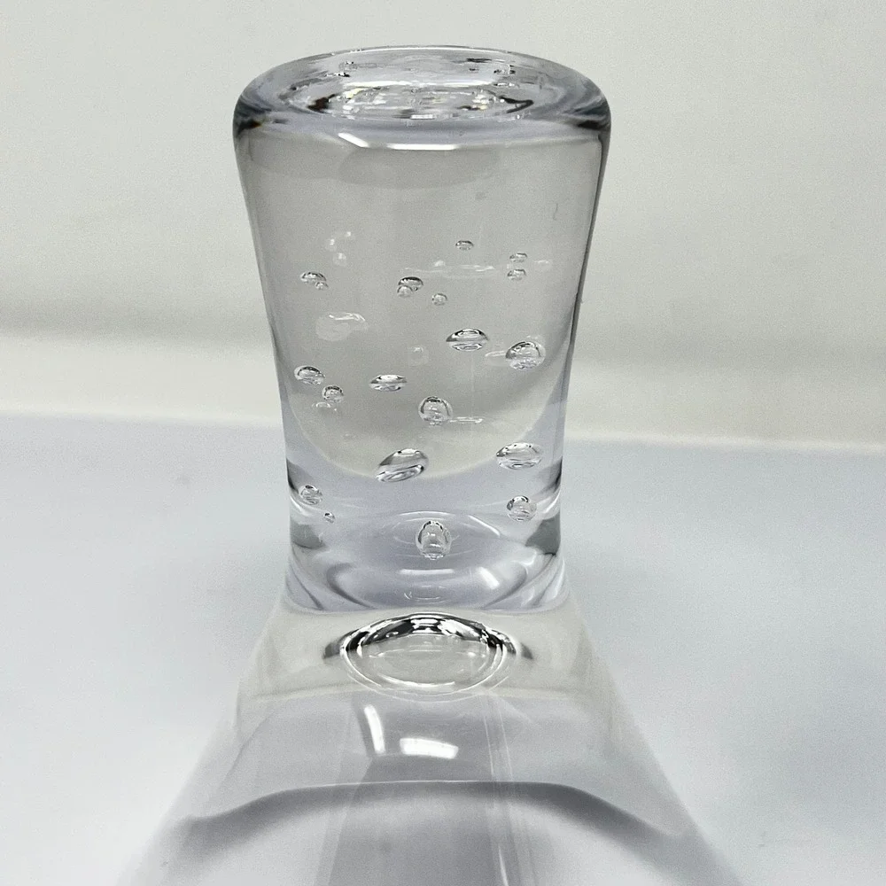 Krosno Verve Martini Bubble Stem Cocktail Glass Heavy Modern Futuristic Set of 3